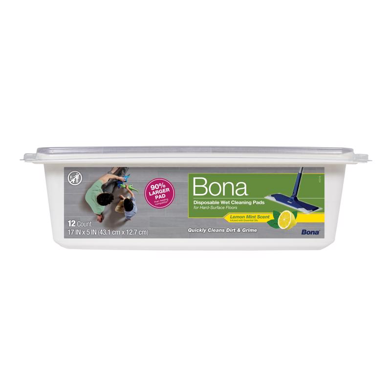 Bona Disposable Wet Cleaning Pads Lemon Scent 12-Pack AX0003623
