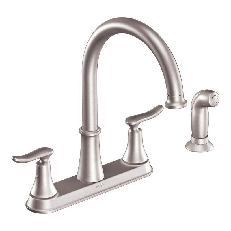 Moen CA87015SRS Solidad Two Handle Stainless Steel Kitchen Faucet Side Sprayer Included