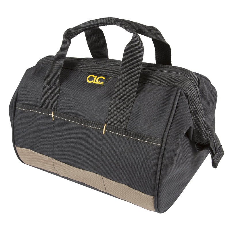 CLC 14-Pocket Polyester Tool Bag zipped shut.