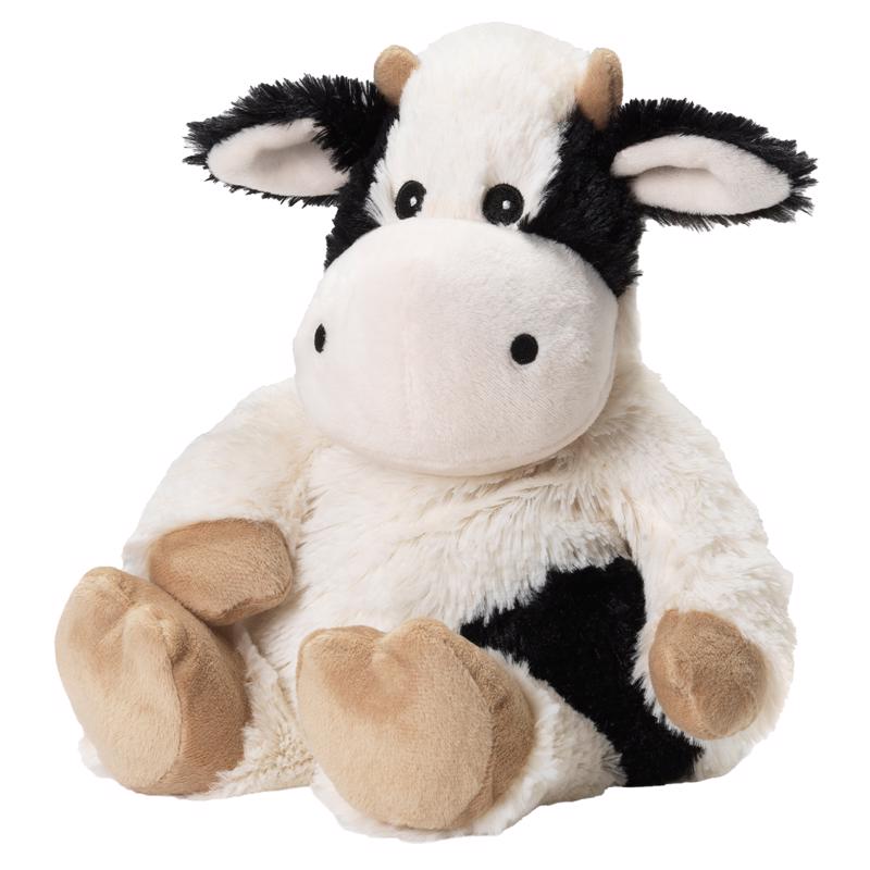 Warmies CP-COW-3 Black & White Stuffed Cow toy with black and white stripes on a white background