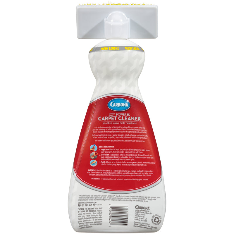 Carbona Carpet Cleaner 229 back label