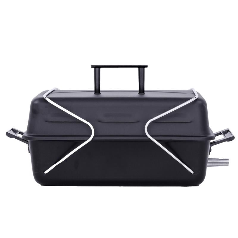 Char-Broil 1 Burner Liquid Propane Portable Grill 465133010 shown folded up for storing