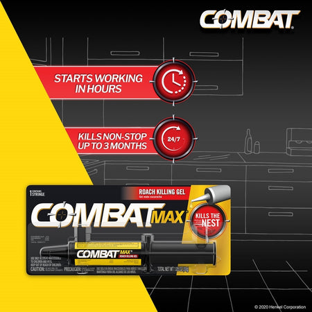 Combat Max Roach Killing Gel product highlights infographic