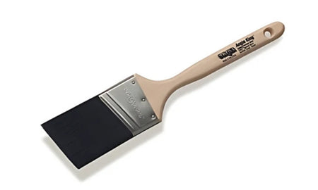Corona Angle King 6560 paint brush with black bristles and a wooden handle on a white background