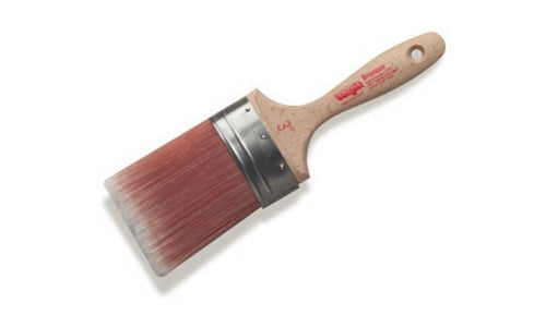 Corona Bronson 13775 Paint brush with red bristles and wooden handle on a white background