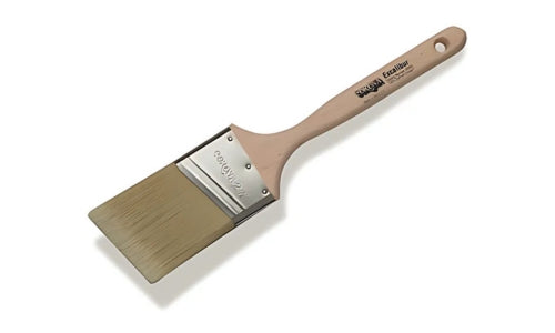 Corona Excalibur 20560 Paint brush with wooden handle and metal ferrule on a white background