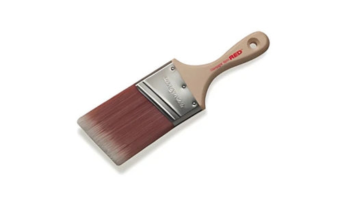 Corona MiniPro 13520 Red Champagne bristle paint brush with a wooden handle on a white background