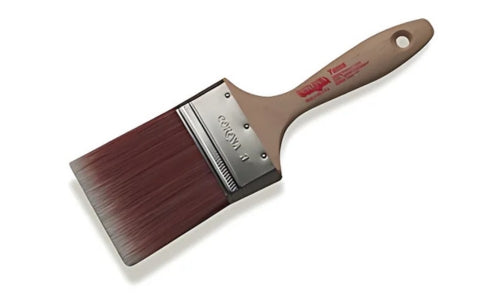Corona Yuma 13060 Paint brush with brown bristles and a red handle on a white background