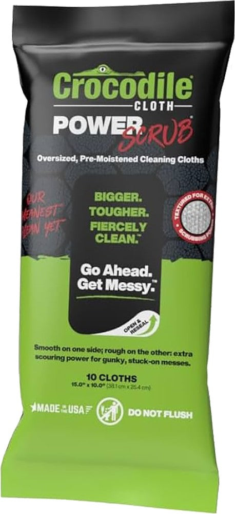 Crocodile Cloth 6500-010 10" x 15" PowerScrub Wipes 10-Pack