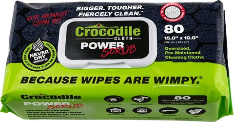 Crocodile Cloth 6500-080 10" x 15" PowerScrub Wipes 80ct