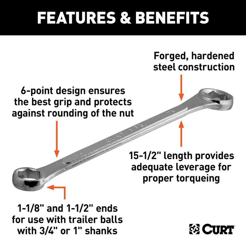 Curt Hitch Ball Wrench Product Features Infographic