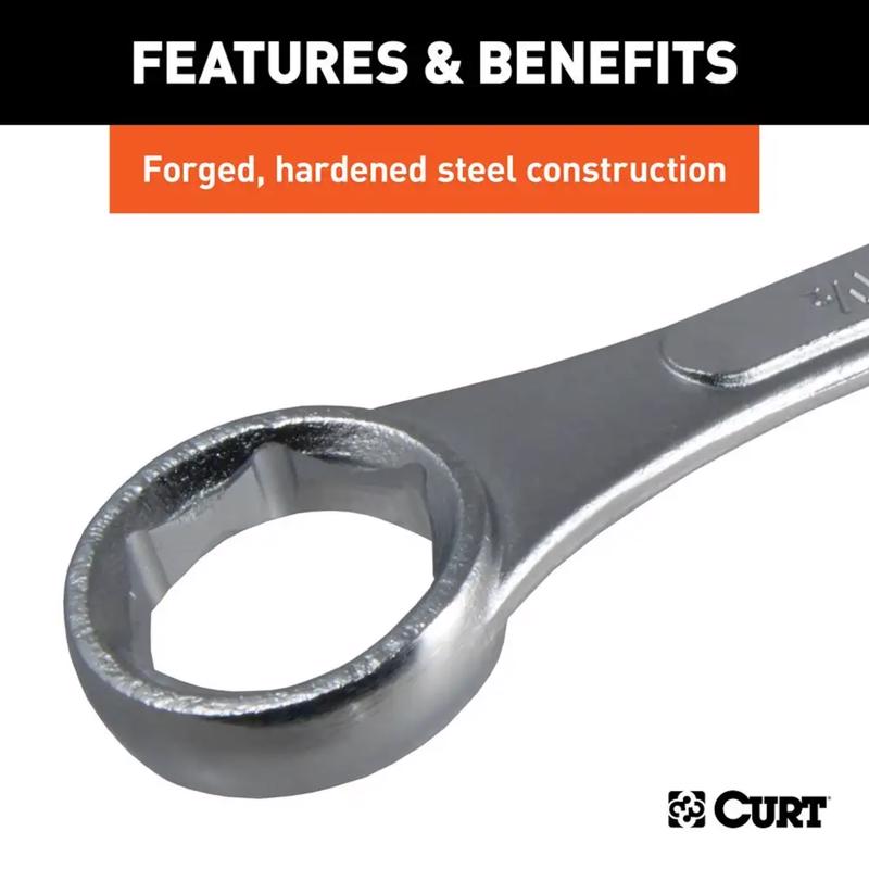 Curt Hitch Ball Wrench close up showing the hardened steel construction.