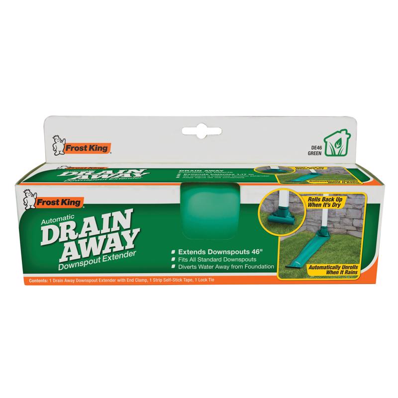 Frost King DE46 Drain Away 9 in. W X 46 in. L Green Vinyl Downspout Extension