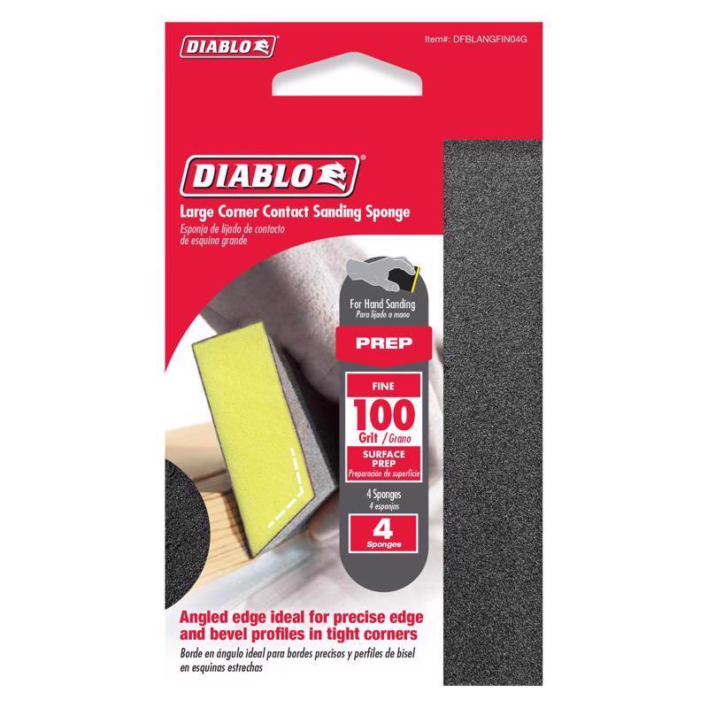 Diablo sanding sponge packaging with red and white design