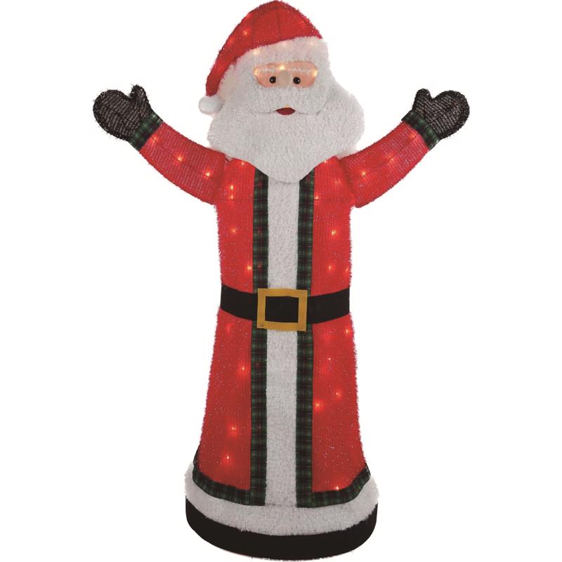 Celebrations Tinsel Santa 4.75 ft. Yard Decor DH940932