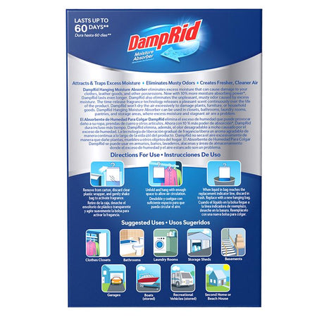 DampRid Hanging Moisture Absorbers back label