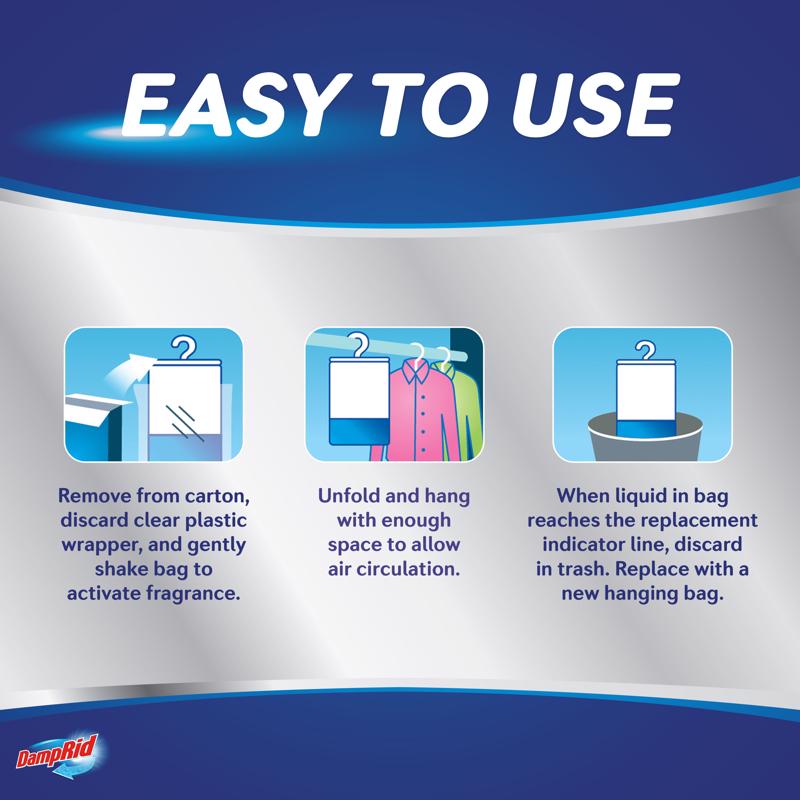 How to use the DampRid Hanging Moisture Absorbers infographic