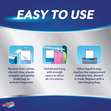 How to use the DampRid Hanging Moisture Absorbers infographic
