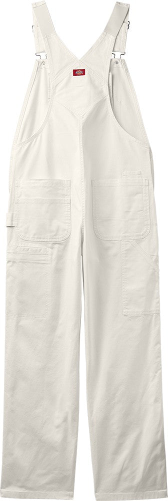 Dickies White Painter Bib Overalls Relaxed Fit on a white background