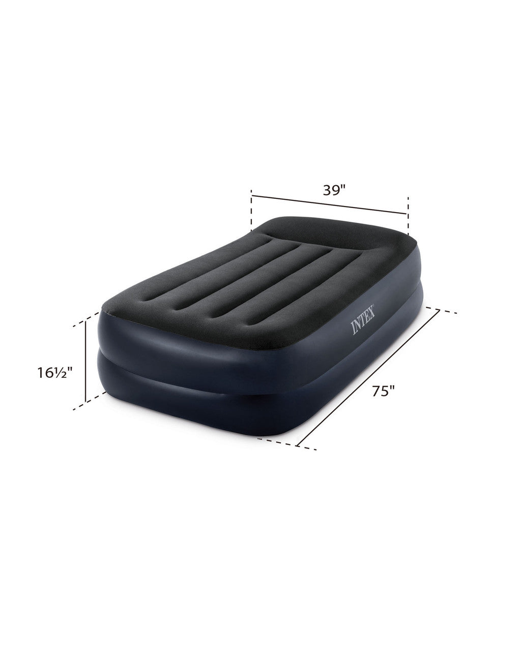 Intex 16.5in Twin Dura-Beam Pillow Rest Raised Airbed 64121ED-1