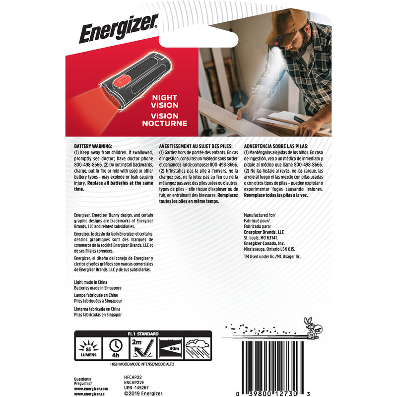 Energizer 85 Lumen Cap Light ENCAP22E-1