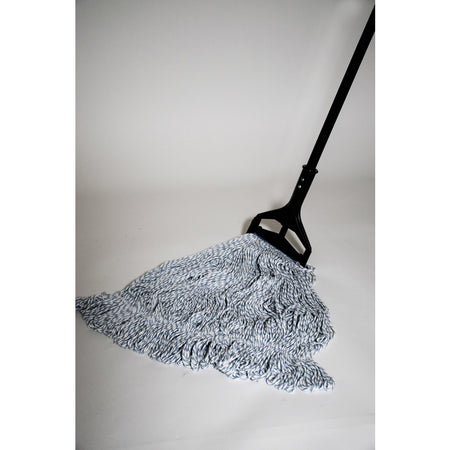 Elite Large Finish Mop Professional Looped Mophead 115-LOOPED-FM attached to a mop