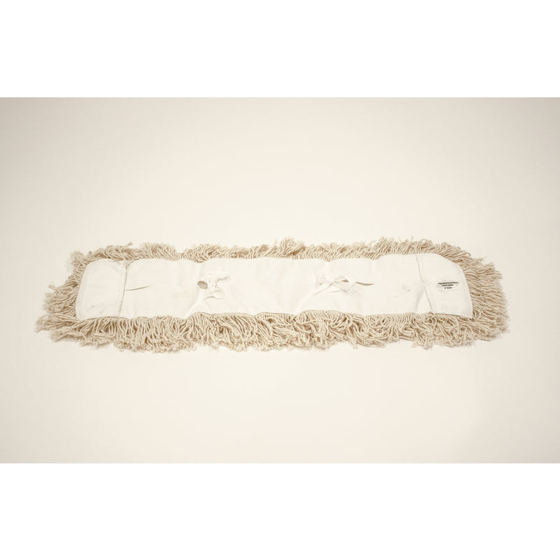 Elite 5" X 24" Professional Cotton Dust Mop Refill 125-DUST-R-24 unpackaged on a beige background