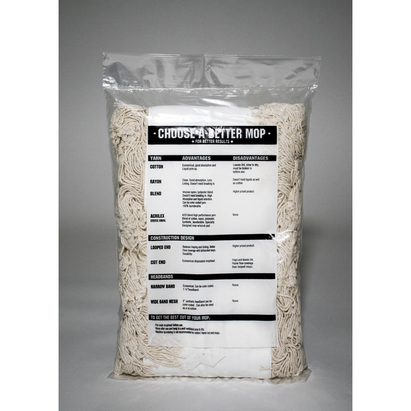 Elite 5" X 24" Professional Cotton Dust Mop Refill 125-DUST-R-24 back product label