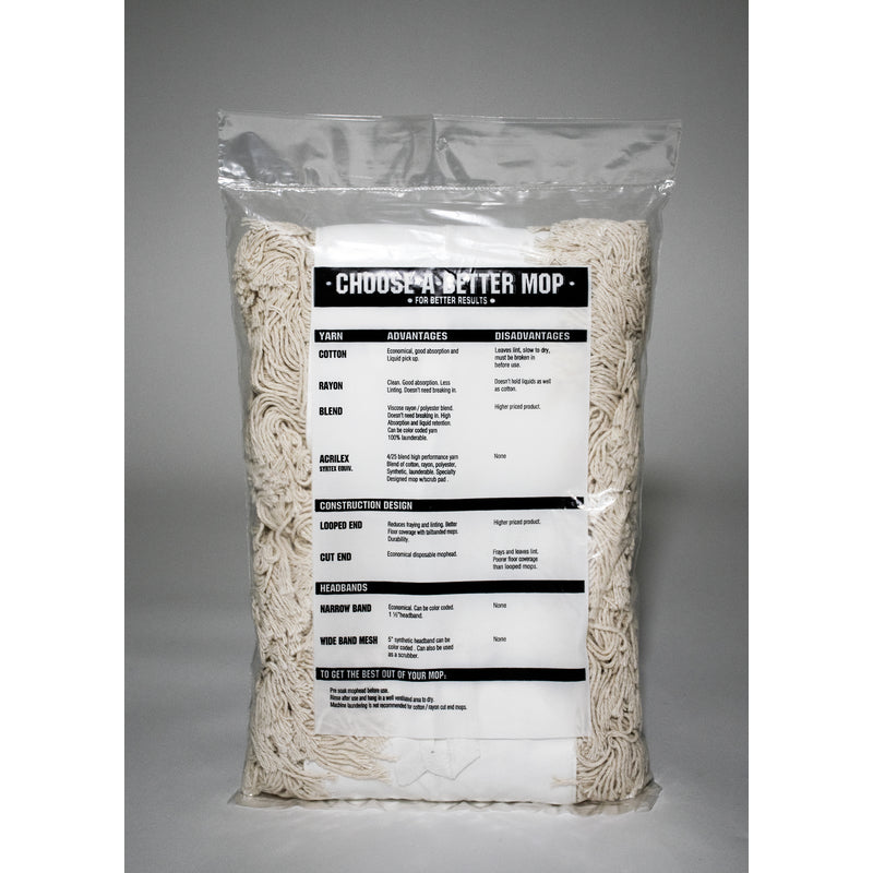 Elite 5" X 48" Professional Cotton Dust Mop Refill 127-DUST-R-48 back package label