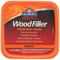 Elmer's Carpenter's Wood Filler 32 oz container with orange lid and red label.