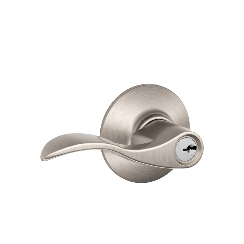 Schlage F51 V ACC 619 Accent Satin Nickel Entry Lockset 1-3/4 in.