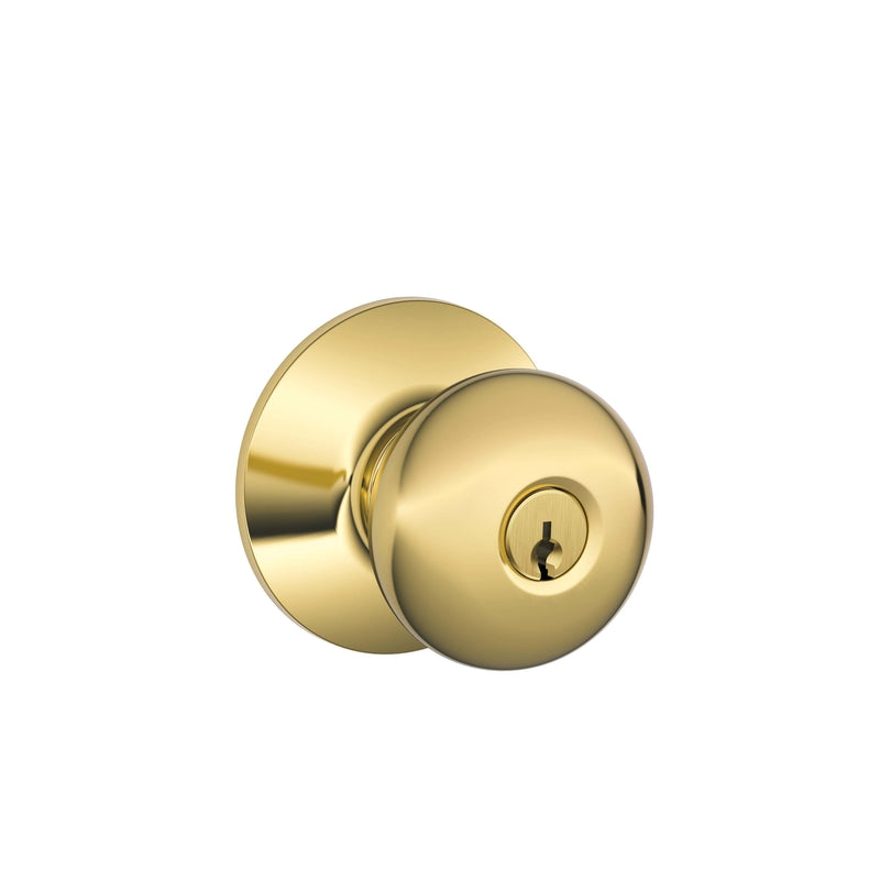 Schlage F51VPLY505 Plymouth Bright Brass Entry Lockset 1-3/4 in.