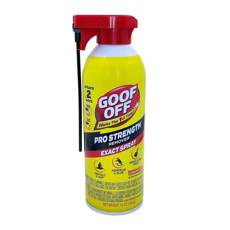 Goof Off Pro Strength Remover spray can on a white background