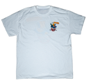 White t-shirt with ThePaintStore.com logo on the chest against a white background