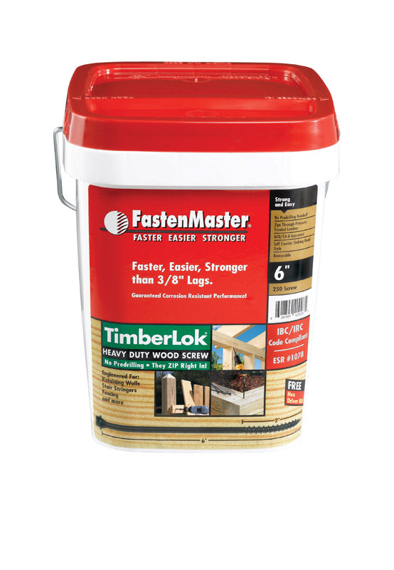 FastenMaster TimberLok Heavy Duty Wood Screws 6 inch bucket