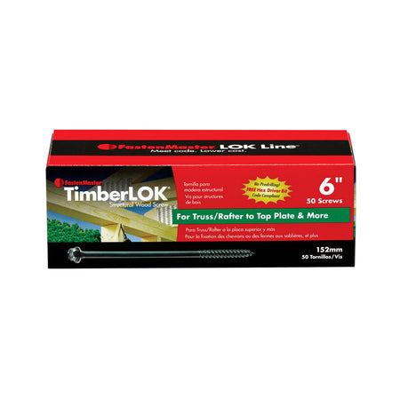 FastenMaster TimberLok Heavy Duty Wood Screws 6 inch 50 pack