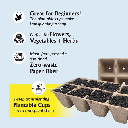 Ferry-Morse FS110 Seed Starter Pots product features infographic