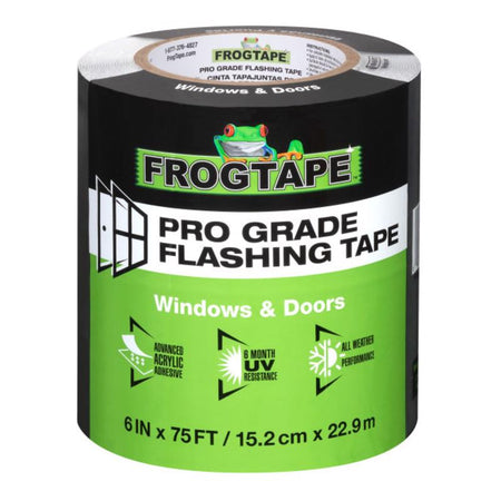 Roll of 6 inch FrogTape Pro Grade Flashing Tape on a white background