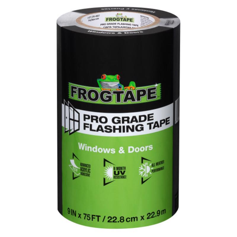 Roll of 9 inch Frogtape Pro Grade Flashing Tape on a white background