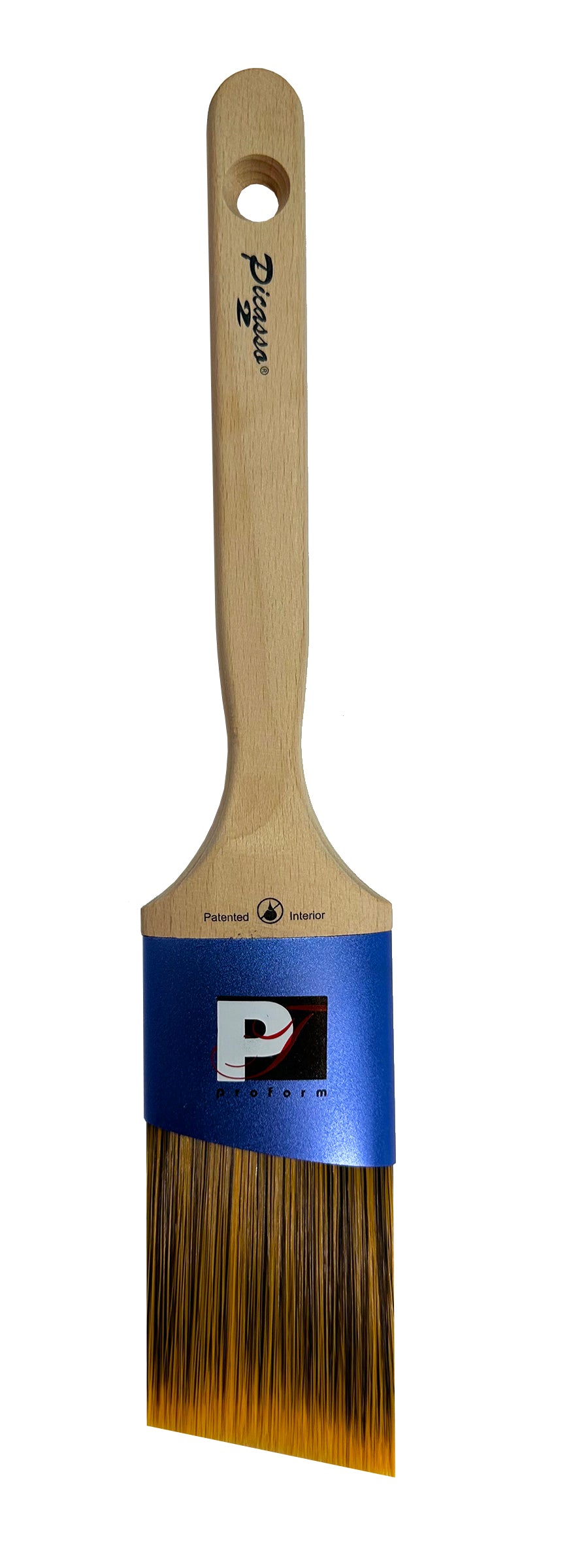 Proform Generation 2 Picasso Angled 2 Inch paint brush with a blue label featuring a logo on a white background