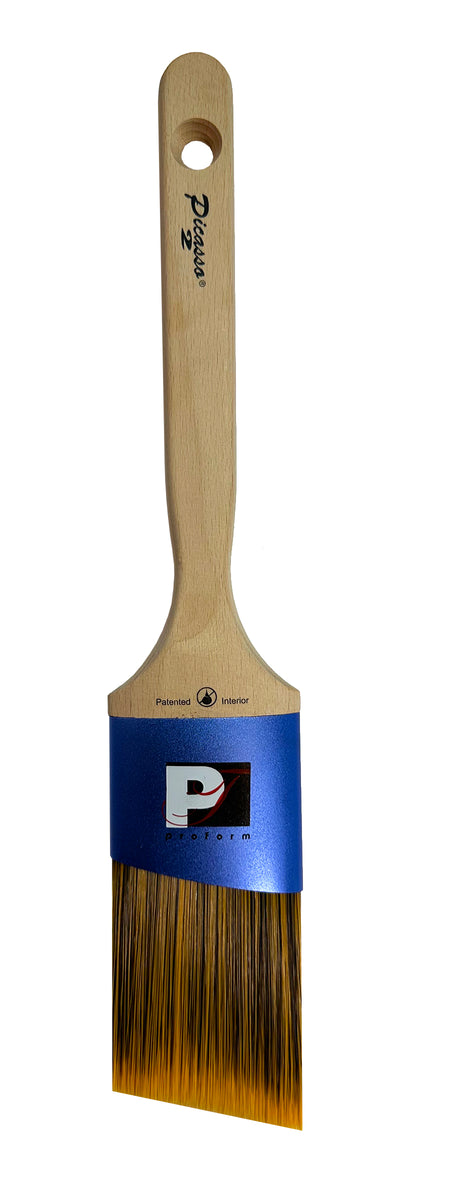 Proform Generation 2 Picasso Angled 2 Inch paint brush with a blue label featuring a logo on a white background