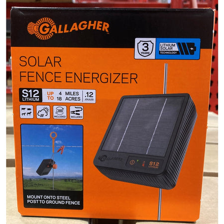 Gallagher S12 Solar-Powered Fence Energizer 4 mi. Black G349414
