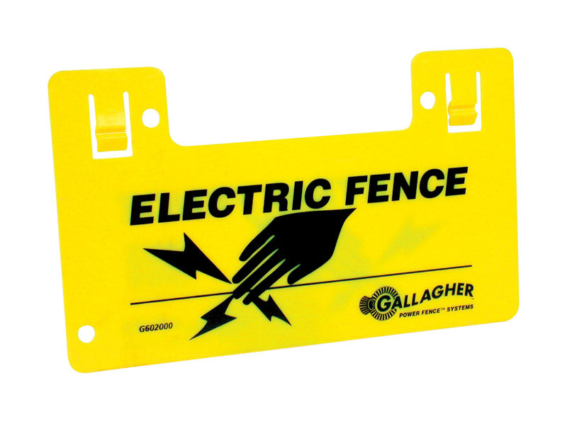 Gallagher Electric Fence Warning Sign Yellow G602404 - Box of 10