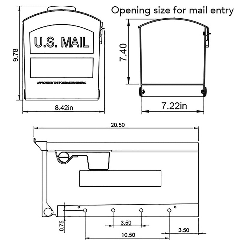 Gibraltar Mailboxes Patriot Classic Plastic Post Mount Black Mailbox GMB505BAM-2