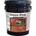 Black bucket of Fence-Post Black Beauty asphalt fence paint on a white background