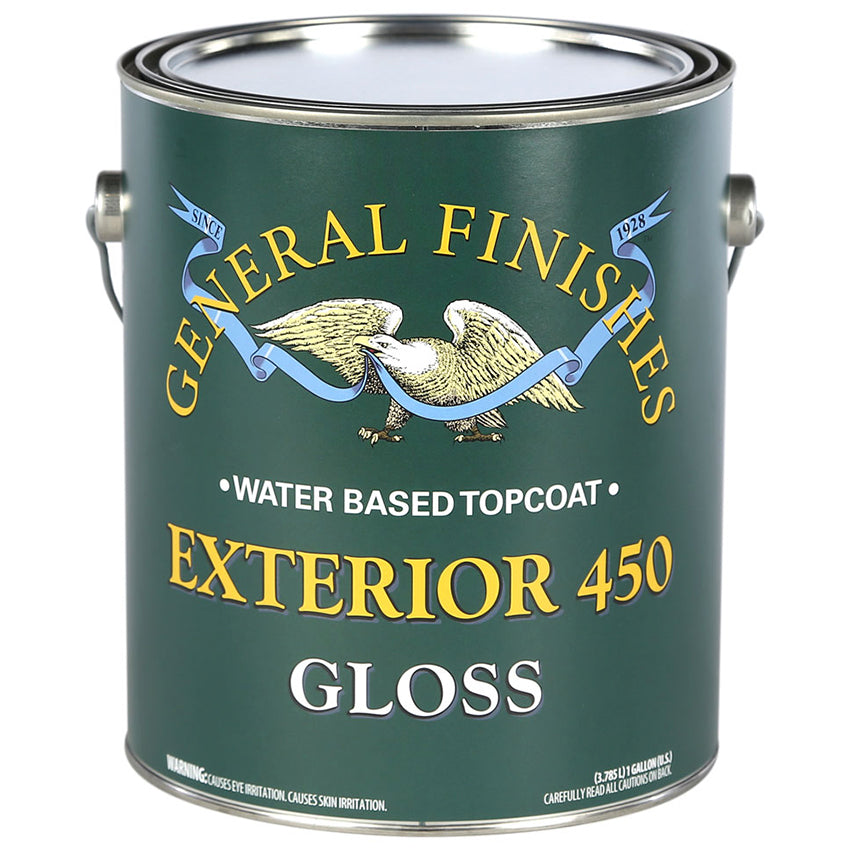 General Finishes Exterior 450 Gloss gallon paint can on a white background