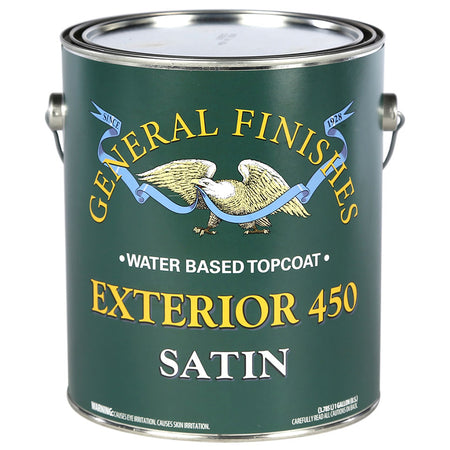 General Finishes Exterior 450 Gallons Satin finish can on a white background
