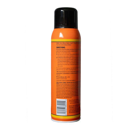 Gorilla Heavy Duty Spray Adhesive back of can label.