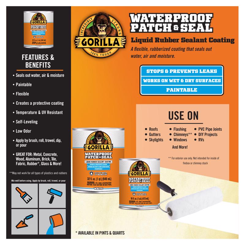 Gorilla Waterproof Patch & Seal Liquid Rubber Waterproof Sealer Infographic