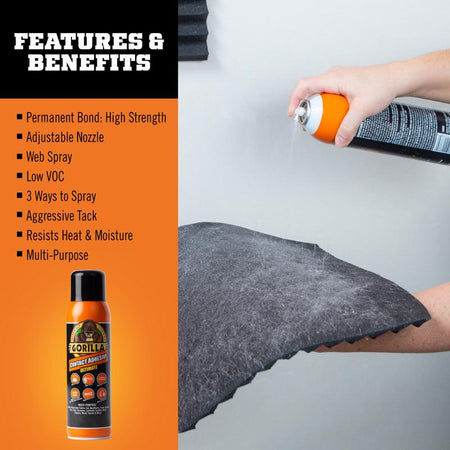 Gorilla Ultimate High Strength Contact Adhesive 109852 features and benefits infographic